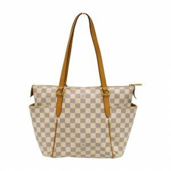 Louis Vuitton White Tote Bag Shoulder Azur Damier PM Totally - Picture 1 of 8